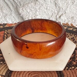 Vintage Amber Bangle Bracelet